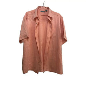 Cubavera Pink Short Sleeve Button Down Casual Shirt Size Large